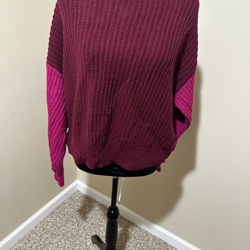 a new day Women's Maroon and Magenta Sweater